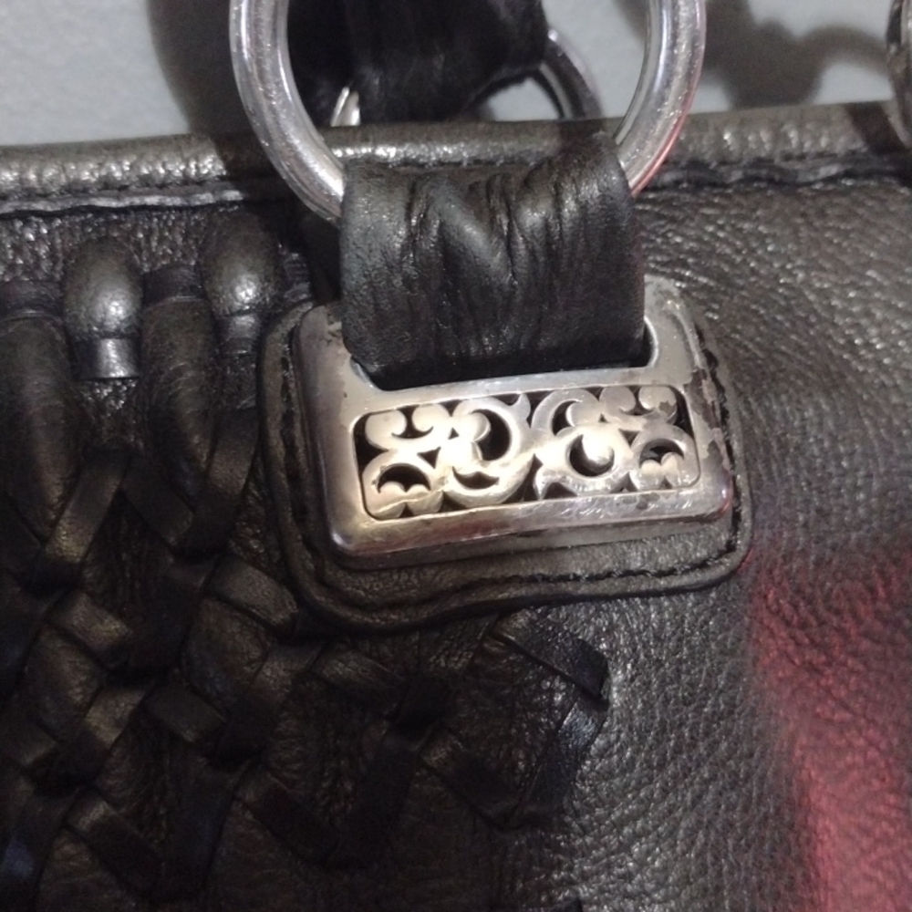 Brighton bucket tote purse leather dark charcoal gray - Picture 4 of 16
